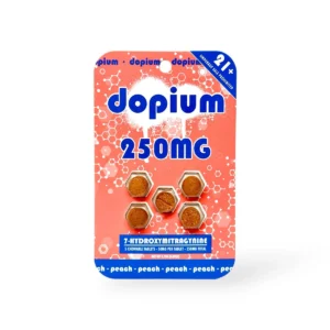 dopium 7 hydroxymitragynine chewable tablets peach 50mg per tablet 5ct 02226